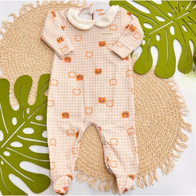  Inverno 2025 - Macacão Ursinhas com Lacinhos - Mostarda